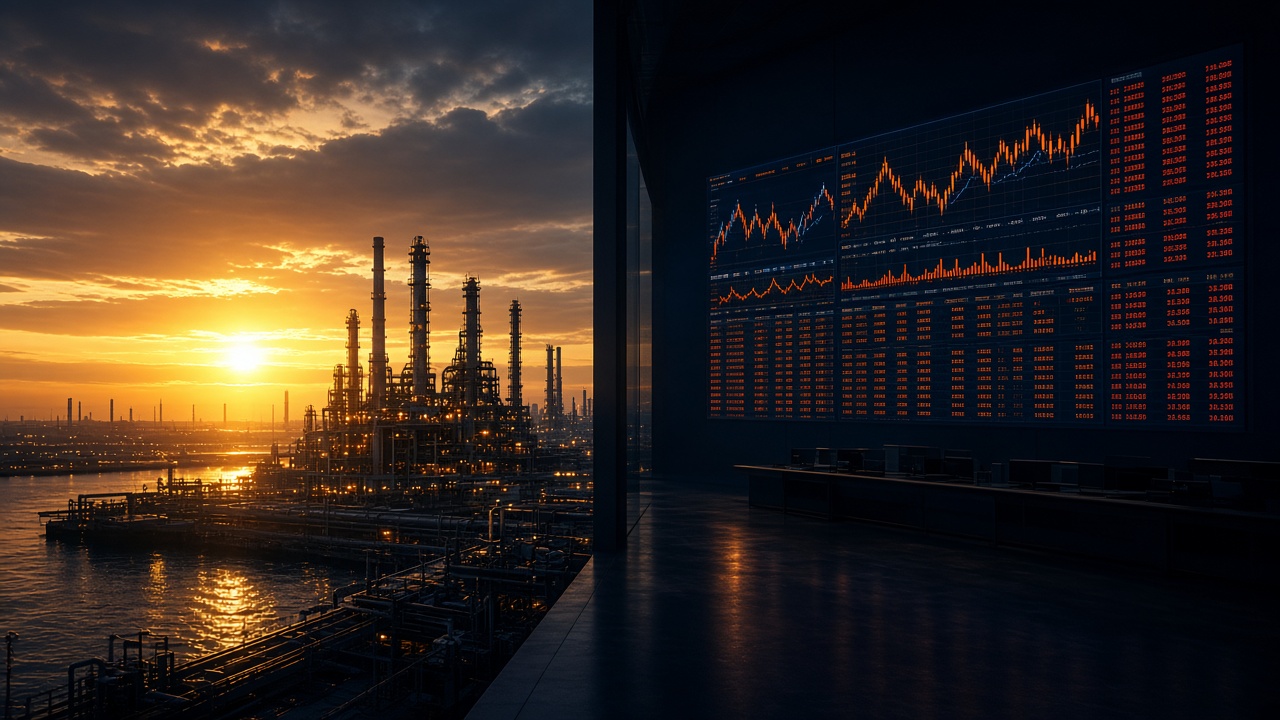 Energiekonzern und Handelsraum als Symbol der Wandelanleihe